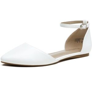 Dream Pairs White Ankle Strap Flats
